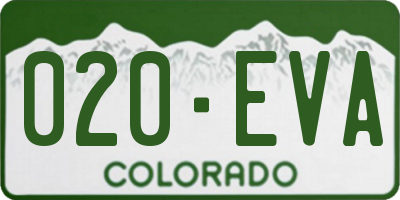 CO license plate 020EVA