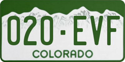 CO license plate 020EVF