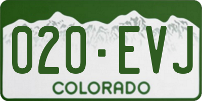 CO license plate 020EVJ