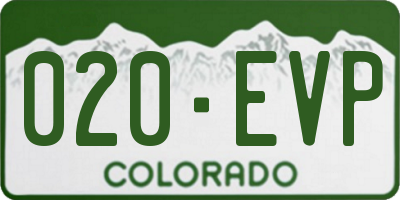 CO license plate 020EVP