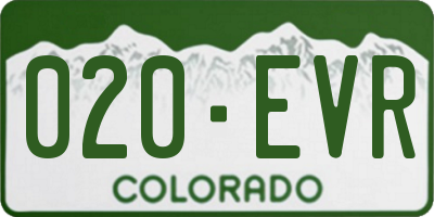 CO license plate 020EVR