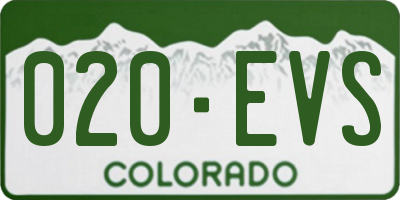 CO license plate 020EVS