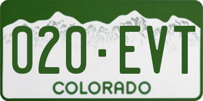 CO license plate 020EVT
