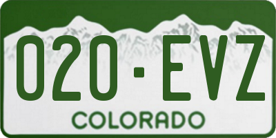 CO license plate 020EVZ