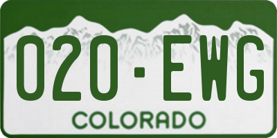 CO license plate 020EWG
