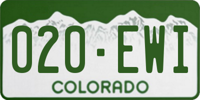 CO license plate 020EWI