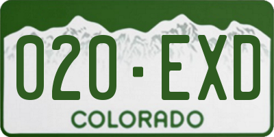 CO license plate 020EXD