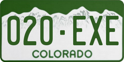 CO license plate 020EXE