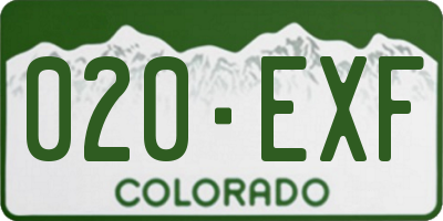 CO license plate 020EXF