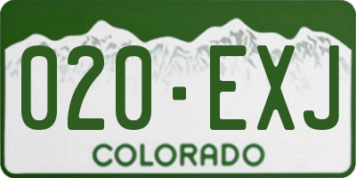 CO license plate 020EXJ