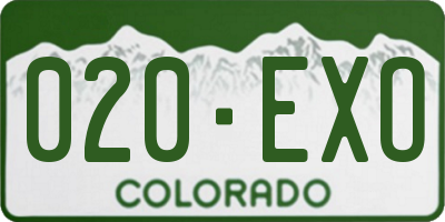 CO license plate 020EXO