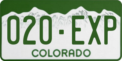 CO license plate 020EXP