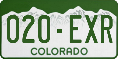 CO license plate 020EXR