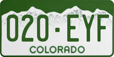 CO license plate 020EYF