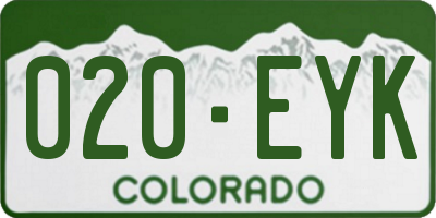 CO license plate 020EYK