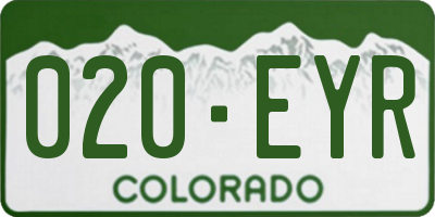 CO license plate 020EYR
