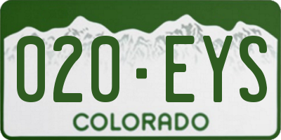 CO license plate 020EYS