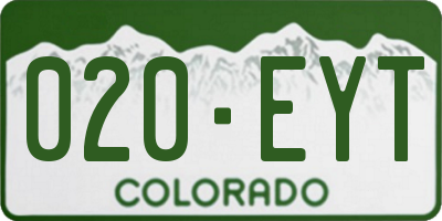 CO license plate 020EYT