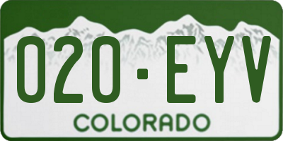 CO license plate 020EYV