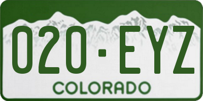 CO license plate 020EYZ