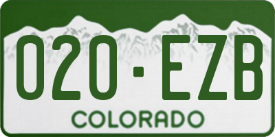 CO license plate 020EZB