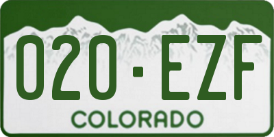 CO license plate 020EZF