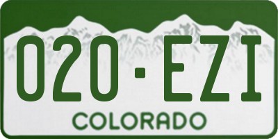 CO license plate 020EZI