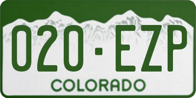 CO license plate 020EZP