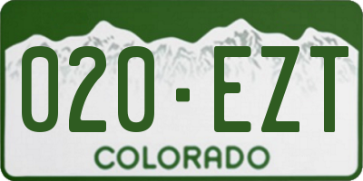 CO license plate 020EZT