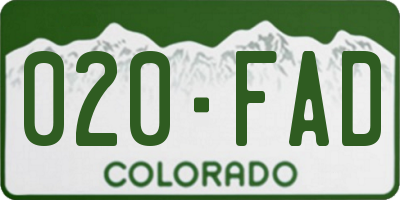 CO license plate 020FAD