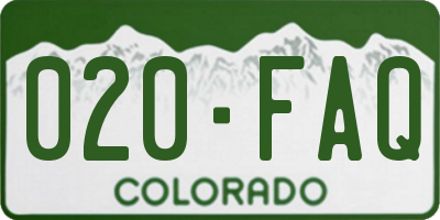 CO license plate 020FAQ