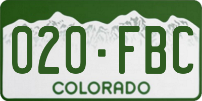 CO license plate 020FBC