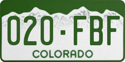 CO license plate 020FBF