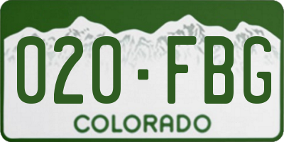 CO license plate 020FBG