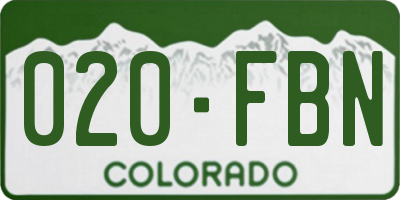 CO license plate 020FBN
