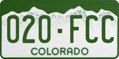 CO license plate 020FCC
