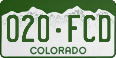 CO license plate 020FCD