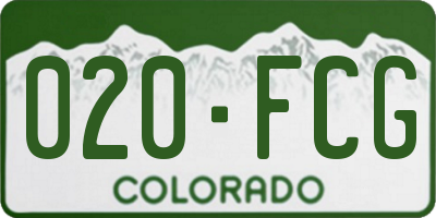 CO license plate 020FCG
