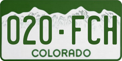 CO license plate 020FCH
