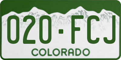 CO license plate 020FCJ