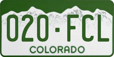 CO license plate 020FCL