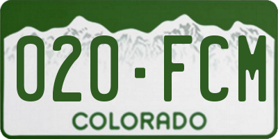 CO license plate 020FCM