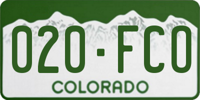 CO license plate 020FCO