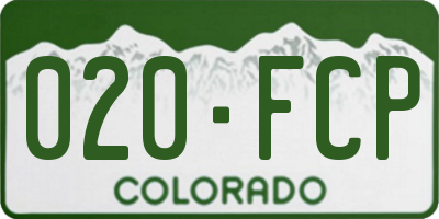 CO license plate 020FCP