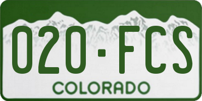 CO license plate 020FCS