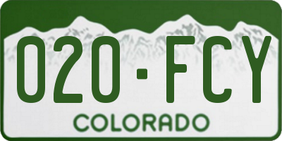 CO license plate 020FCY