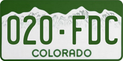CO license plate 020FDC