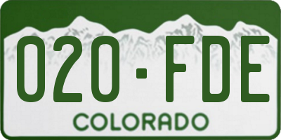 CO license plate 020FDE