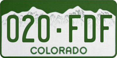 CO license plate 020FDF