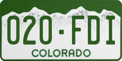 CO license plate 020FDI